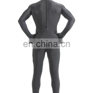 Fancy Dress Halloween Costume Grey Spandex Lycra Full Body Zentai Suit Unitard thumbnail-4