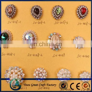 26mm Shining Gold Rhinestone Button With Shank/flat Back for Garment thumbnail-2