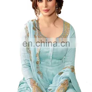 Occasion Party Wear Long Anarkali Style Salwar Kameez Suits 2017 (Semi Stitched) thumbnail-2