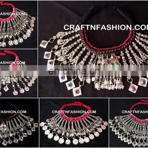 Afghani Ethnic Boho Gypsy Vintage Necklace Vintage Kuchi Tribal Coin Necklace - Afghani Ethnic Boho Gypsy Necklace thumbnail-3