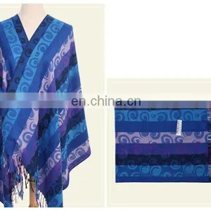 100% Jacquard Cotton Striped Woven Scarf thumbnail-4