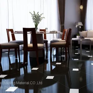 Super Black and Super White Glossy Finish Polished Porcelain Floor Tiles thumbnail-5