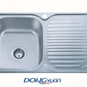 Guangdong Dongyuan Kitchenware European Standard Stainless Steel Single Bowl Single Drain Kitchen Sinks thumbnail-1