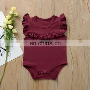 Baby Fashion Wholesale Sweet Style Cotton Clothes Baby Girls Cotton Ruffle Romper thumbnail-5