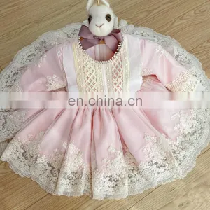 2020 New Autumn Baby Girls Dress Lace Stitching Vintage Spanish Lolita Princess Ball Gown Dress for Girl Vestidos thumbnail-1