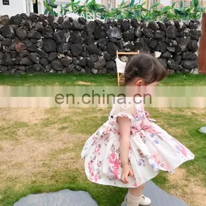 Summer Lolita Spanish Princess Dress Bow Print Sleeveless Ball Gown Vintage Birthday Easter Party Dress For Girl thumbnail-5