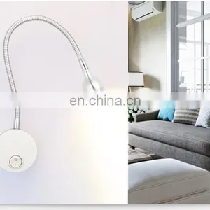 Cheap Price Bathroom Mirror Lamp With Flexible Hose Mini Led Reading Lamp for Bedroom OEM Gooseneck Led Headboard Wall Lamp thumbnail-4