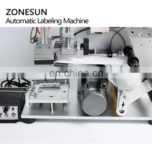 ZONESUN TB-60D Semi Automatic Plane Labeling Machine For Plastic Square Glass PET Metal Bottles thumbnail-3