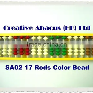 17 Rods White Bead Student Abacus Soroban thumbnail-2