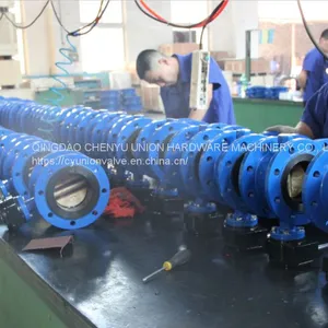 Resilient Seated Concentric Type Ductile Cast Iron Industrial Control Wafer Butterfly Valves With EPDM PTFE PFA Rubber Lining API/ANSI/DIN/JIS/ASME/Awwa thumbnail-1