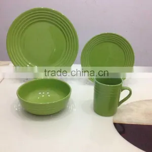 2015 Hot New Design Stoneware Dinner Set 16pcs Solid Color Ceramic Dinnerware With Embossment thumbnail-1