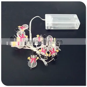 Battery Operated Copper Wire With Snowman Mini Led Christmas Lights thumbnail-1