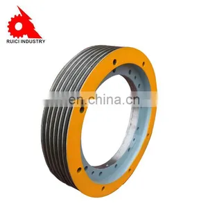 Vermicular Graphite Iron Castings Parts Elevator Parts Iron Pulley Wheel for Building thumbnail-5
