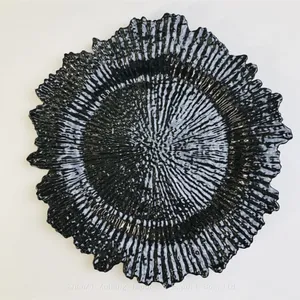 Plastic Black Charger Plate Wedding Party Restaurant Under Plates Table Decorative Charger Plates thumbnail-4