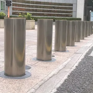 Outdoor Pedestrian Streets Road Safety Barrier Not Hydraulic Bollard Battery Wireless Control Defensive Retractable Bollards thumbnail-1
