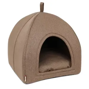 Meow Love Multicolor Deluxe Deep Sleep Cat Flap Bed Pink Plush Pet Lgloo Bed Washable Fun Sofa Dog Cat Bed Pet Travel Outdoors thumbnail-5