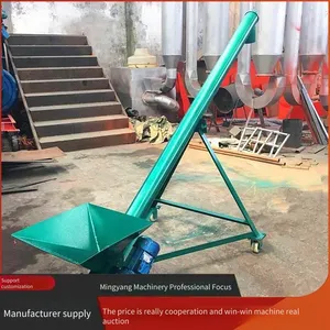 219 Diameter Spiral Elevator, Stainless Steel Grain Screw Conveyor, Round Pipe Baking Soda Material Lifting Machine thumbnail-3