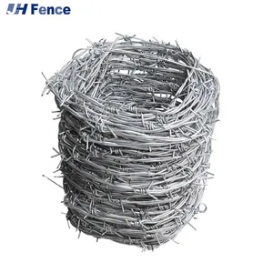 Wholesale BWG 12 14 16 18 Gauge 1000 N Double Strand Wire Fence Galvanized Razor Barbed Wire Coil thumbnail-6