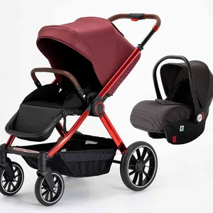 Best Hot Mum Brand Linen Stroller Walker Carrier With 5-Point Safety Belt Foldable Design 20KG Load Capacity for Babies thumbnail-4
