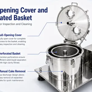 Flatbed Basket Centrifuge for Crystal Filtration and Dehydration in Pharmaceutical Manufacturing thumbnail-3
