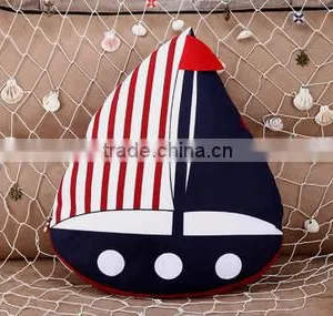Latest Design Fancy Sailing Boat Cotton Fabric Cushion Handicraft Particular Pillow Made in China thumbnail-4