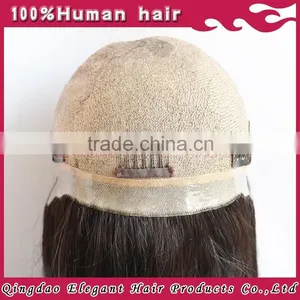 High Quality Silky Straight Clip in Malaysian Unprocessed Virgin Silk Top Full Lace Wigs thumbnail-3
