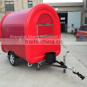 7.6*5.5ft Red Food Van/Street Food Vending Cart For Sales,Hot Dog Cart/Mobile Food Trailer With Big Wheels thumbnail-2