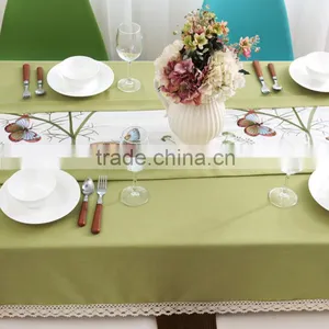 Customized Size Pastoralism Style Lovely Butterfulies Leaves Fabric Embroidery Table Runners thumbnail-1