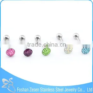 2016 New Arrival Surgical Steel Flashing Crystal Titanium Anodized Pentagram Tongue Ring thumbnail-6