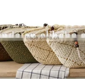 Fashion Girl's Beige Paper Straw Craft Bag thumbnail-3
