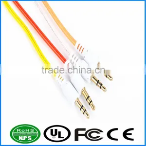 AUX Cable Audiophile Fluorescent Multicolor Audio I/O Wire Stereo Panel Mount Cable for PC, Car Audio, Audio Equipment thumbnail-1