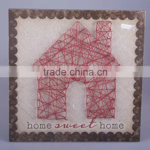 Wooden String Wall Art With the House Shaped Design for Back to School Season thumbnail-1