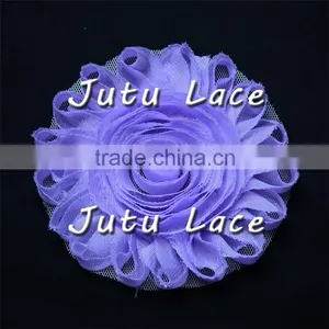 Professional Factory Silk Wedding Bridal Shabby Rose Trim Flower / 4 Inch Chiffon Lace Flower thumbnail-4