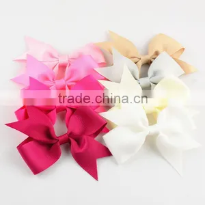 Grosgrain Ribbon Silk Bow With Hair Clips in 27colors - Cheap Children Girl Hair Accessories Handmade Bowknots thumbnail-5