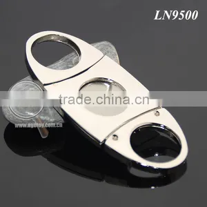 Pocket Portable Oval Cigar Scissors High Quality Silver Stainless Steel Double Blade Knife Super Sharp Metal Cigar Cutter thumbnail-1