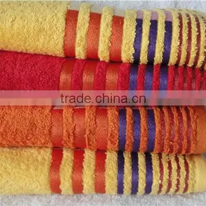 Promotional High Quality Towel Dobby Border Terry China Beach Towel Set SD-829 thumbnail-1