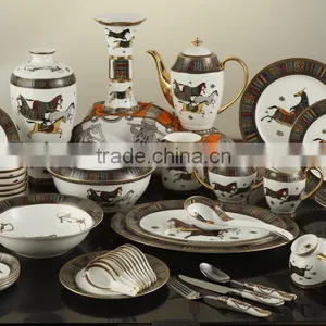 New Arrival Gold Plated Turkish Dinnerware Sets of Ceramic Dinnerware thumbnail-1