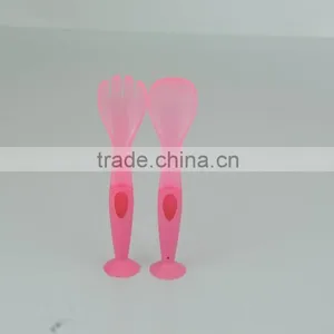 Baby Plastic/ TPE Encapsulated Spoon and Fork / Baby Cutlery thumbnail-2