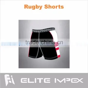 Black White Sublimated Rugby Short thumbnail-1