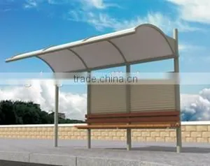 Stainless Steel Outdoor Economic Bus Stop Station With Acrylic Roof for Public thumbnail-1