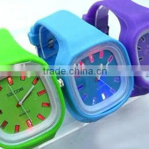 NEW HOT SELLING Square Jelly Quartz Wrist Bracelet Sports Unisex Silicone LED Watch 12colors Choose thumbnail-3