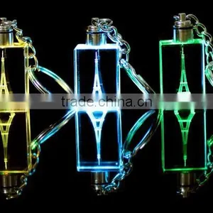 Crystal 3d Laser Led Key Ring for Wedding Gift thumbnail-3