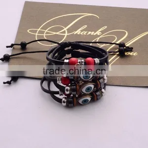 >>2016 Hot Sale Korean Style Bracelets Men Punk Style Vintage Women Multilayer Handmade Wave Leather Bracelets Lover Bracelets / thumbnail-2