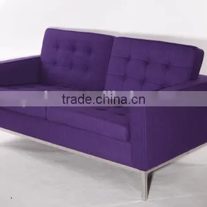 Two Seat Color Wool Fabric Living Room Furniture Deep Purple Sofa Sale thumbnail-2