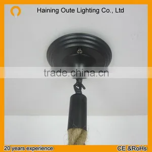 Manufacturer's Retro Pendant Lamp Round Pendant Light Hemp Rope Pendant Light Retro Light Bulb thumbnail-3