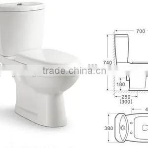 Sanitary Ware Bathroom wc Toilet Ceramic Washdown s Trap p Trap Two Piece Toilet China Supplier Cheap Toilet on Sale Y802 thumbnail-2