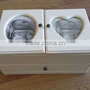 Photo Frame White Wood Jewelry Box thumbnail-1