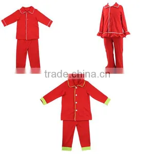 2016 Winter Children Clothes Boys Girls Holiday Pajamas Red Striped Button up Christmas Siblings Pajamas Matching Kids Pajamas thumbnail-5