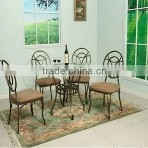 Metal Table and Chairs Dining Room Furniture Metal Dining Set 1+4 Set thumbnail-2