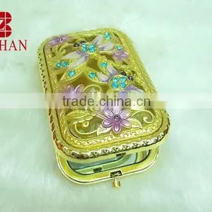 Antique Gold Cosmetic Mirror/promotional Gift Pocket Mirror/gold Makeup Mirror thumbnail-2